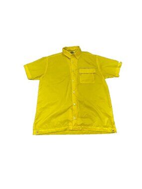 Vintage 90'S FRESHJIVE Seditionary Movement Button Front Sz L Skate Surf Yellow
